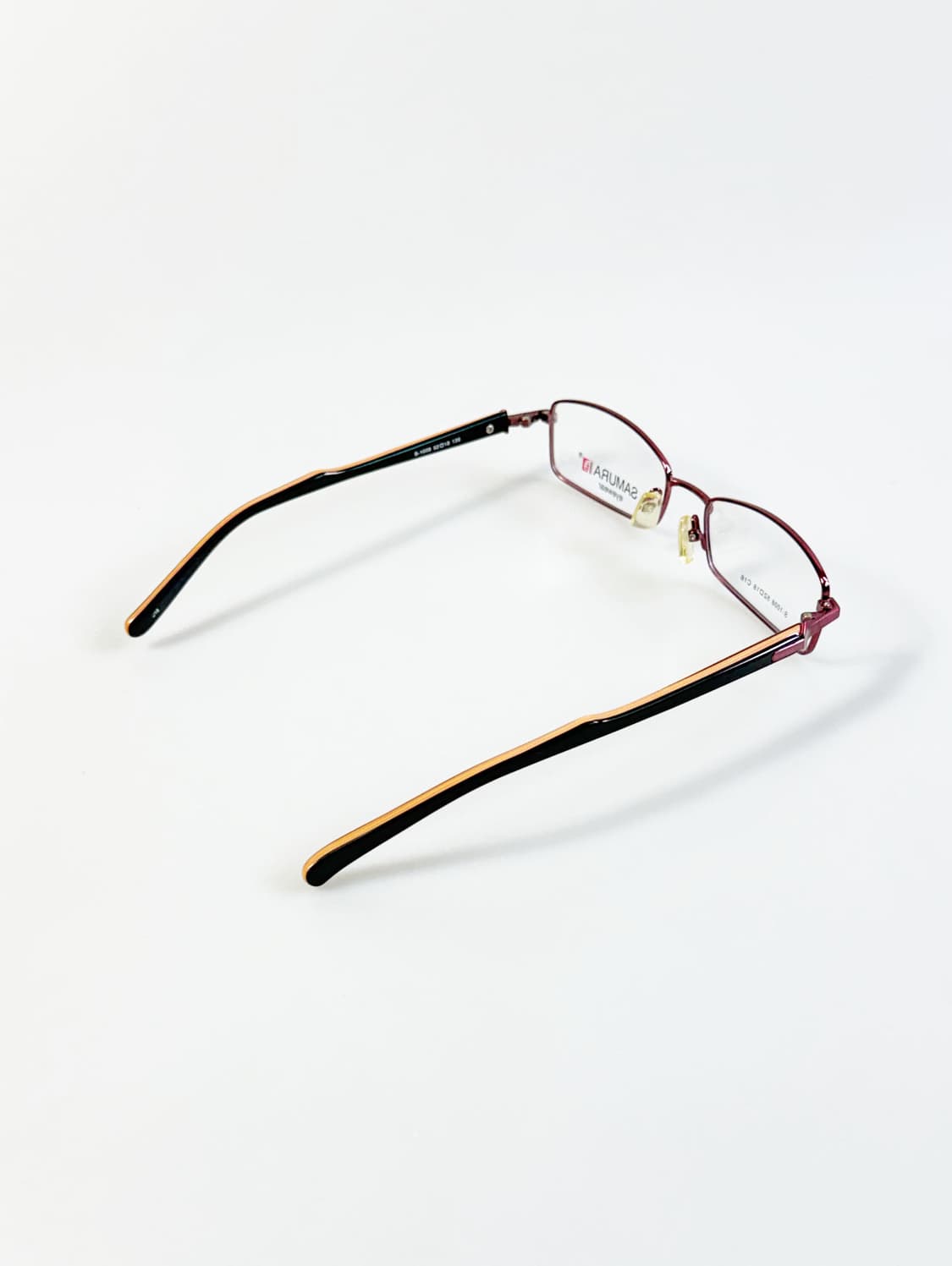SAMURAI EYEWEAR 버건디 슬림 스퀘어 메탈 빈티지 안경 상품이미지4