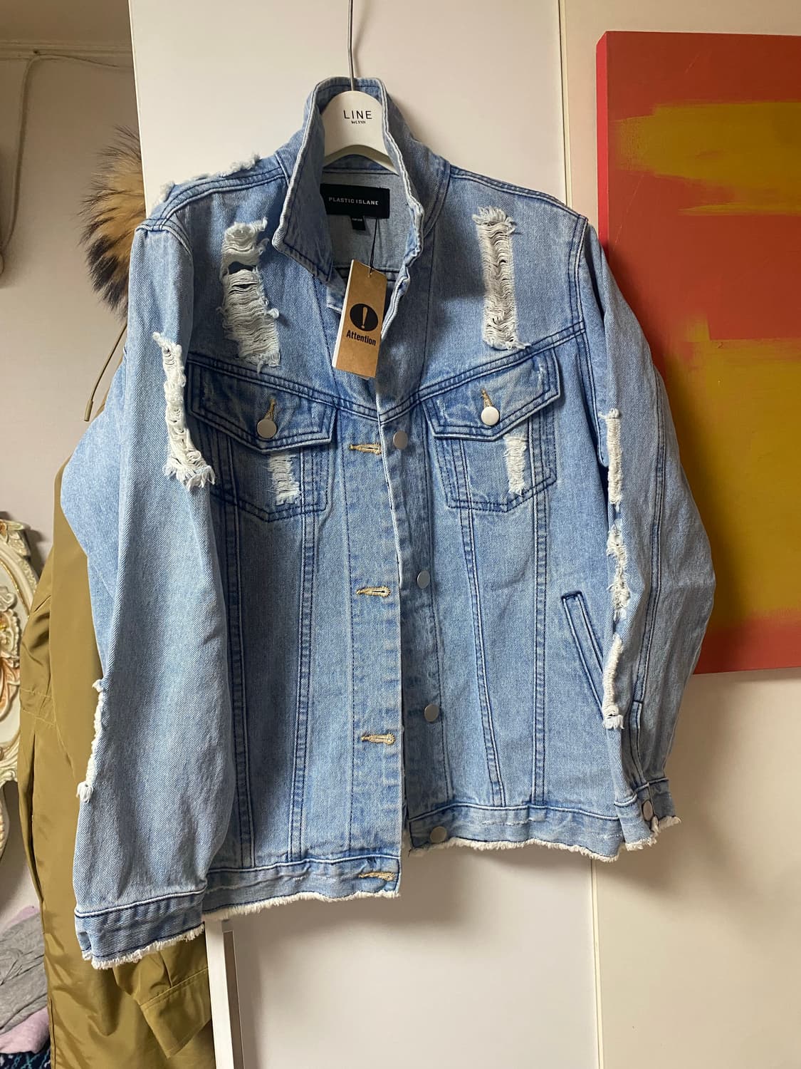 플라스틱아일랜드 55-66 프리사이즈 박시한청자켓 상품이미지2