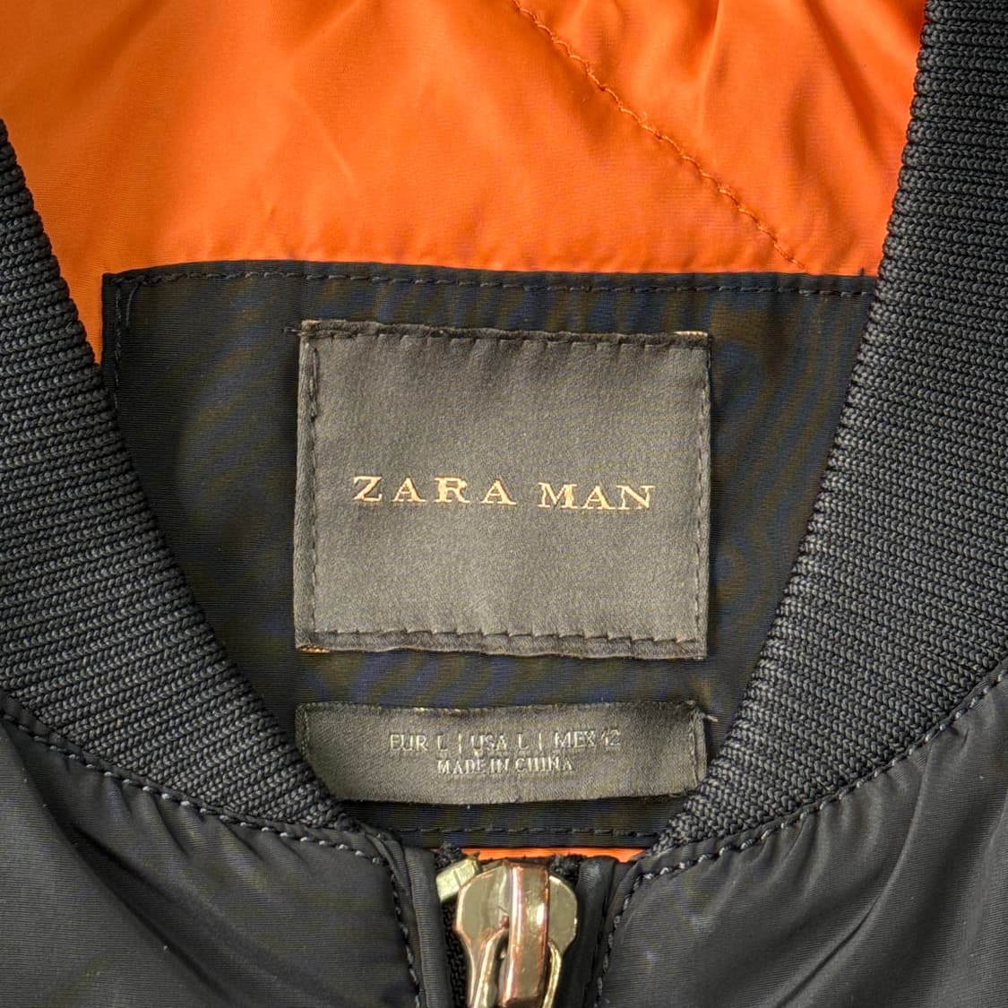 자라 나일론 네이비 봄버 L 상품이미지5