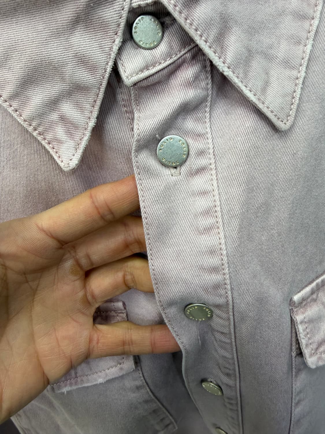 정품) 솔리드옴므 24ss 오버핏 데님 자켓 48 상품이미지4