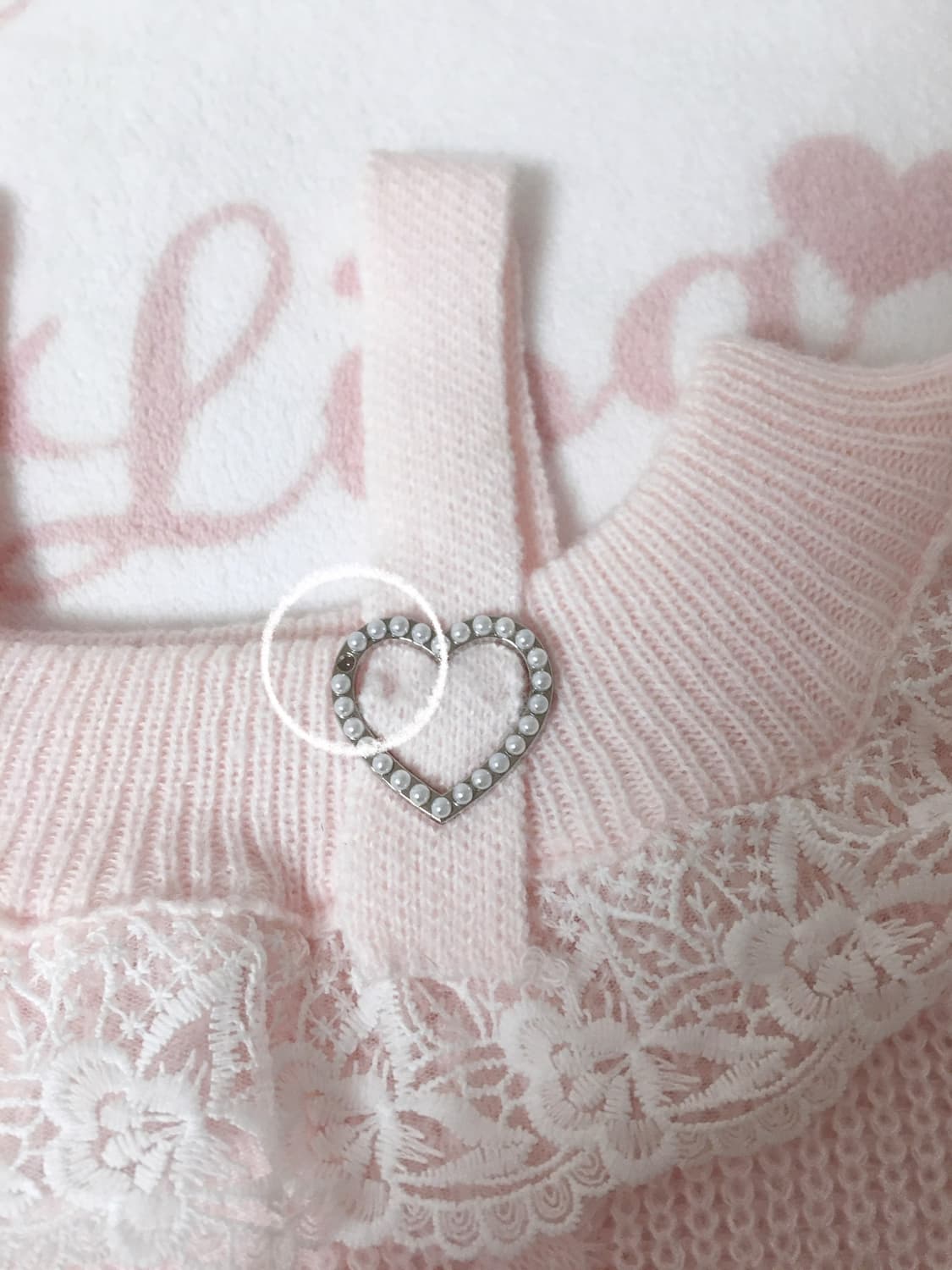 히메갸루 레이스 하트 오프숄더 니트 리즈리사 트랄라라 디어리 잉그니 상품이미지3