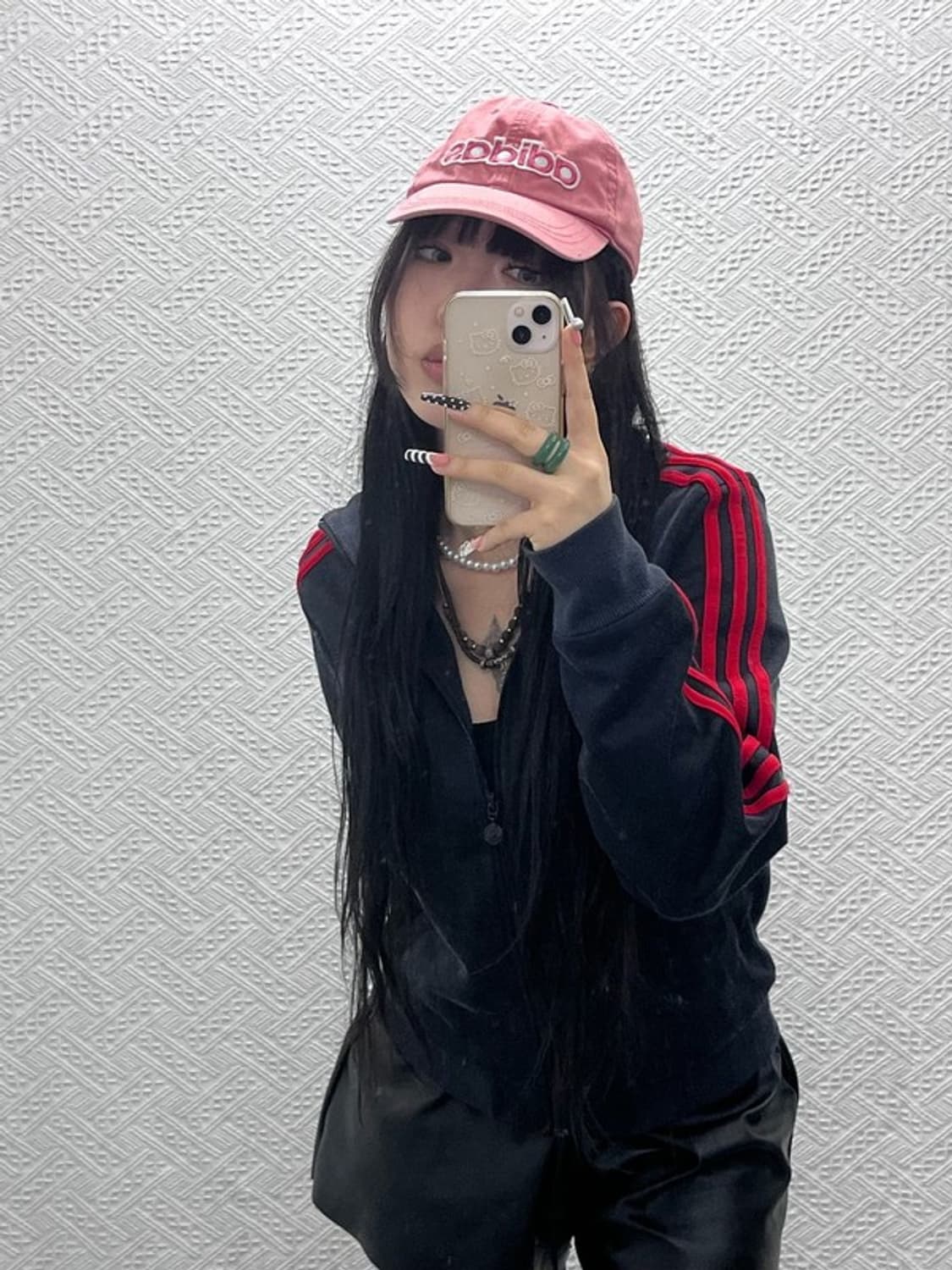 아디다스 빈티지 Y2K 코랄 딸기핑크 볼캡 C10326 상품이미지2