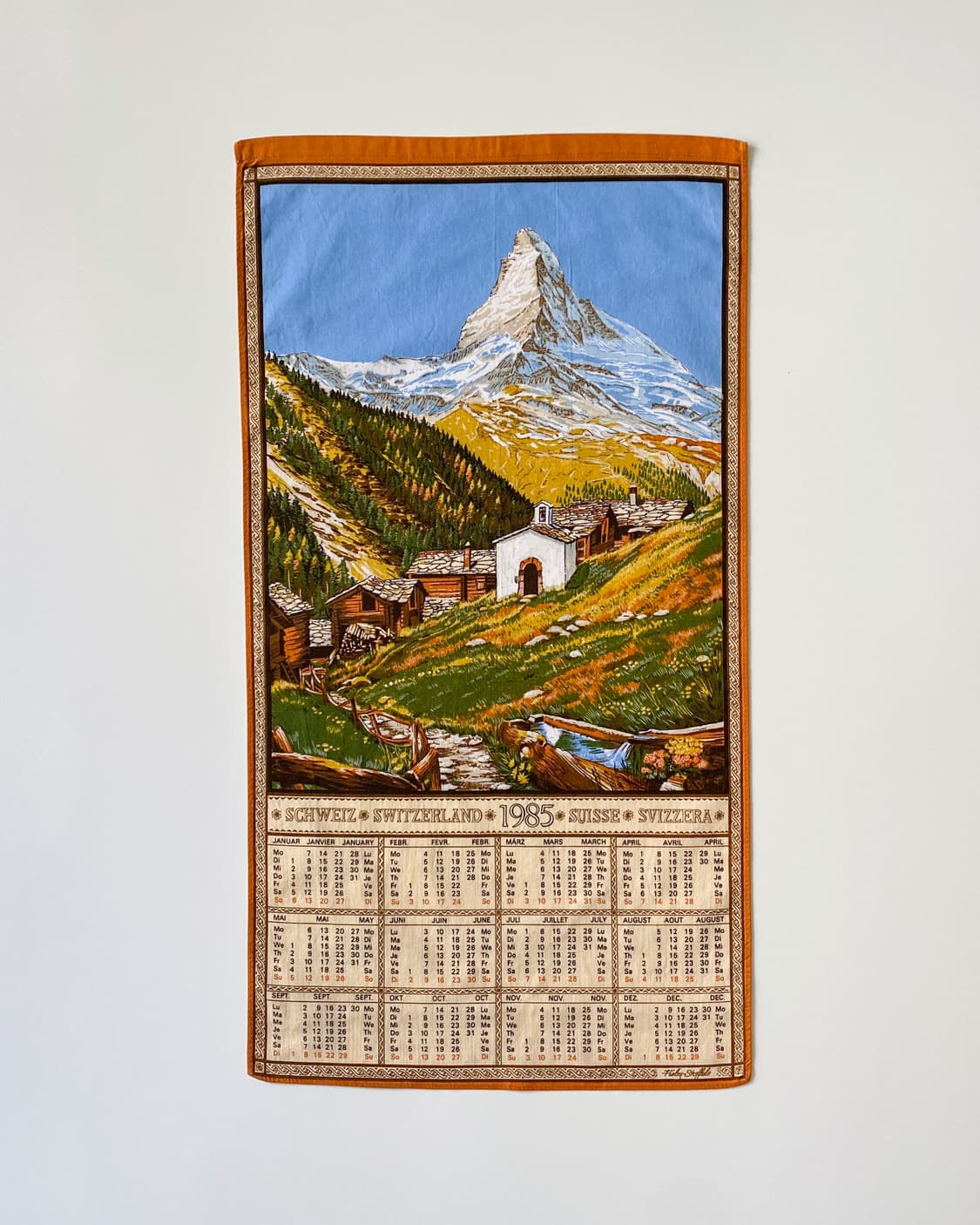 유럽 빈티지 캘린더 패브릭 (1985) 상품이미지3