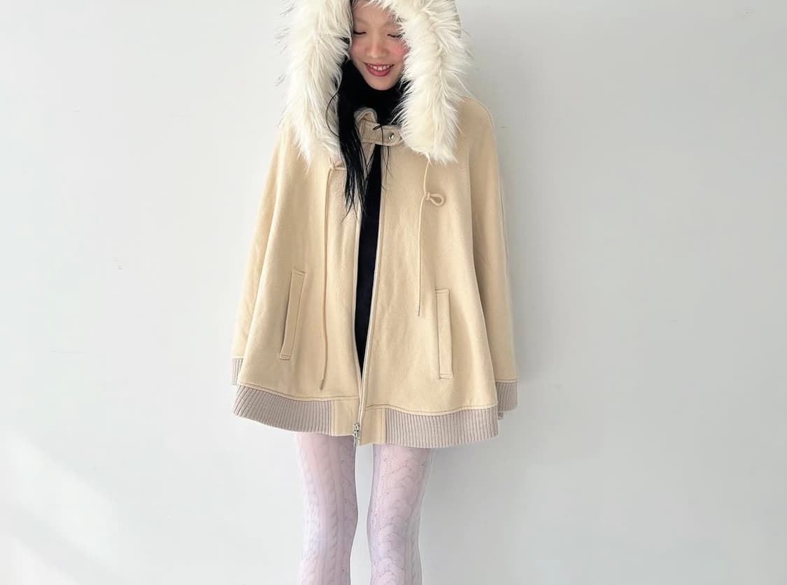 샵페어리 이어후드 퍼 케이프 ear hood fur cape 상품이미지2