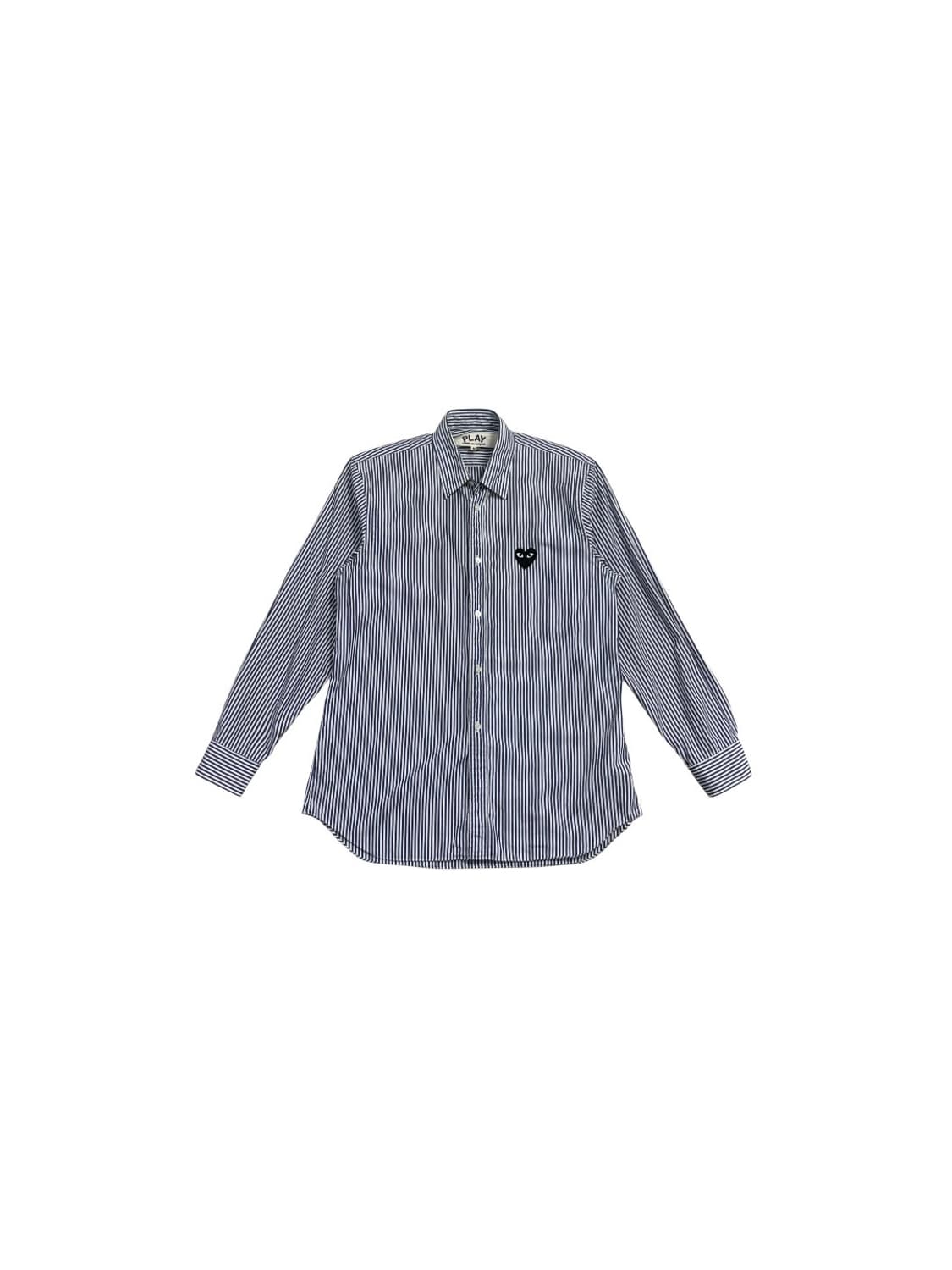 꼼데가르송 스트라이프 셔츠 블랙 하트 상품이미지1