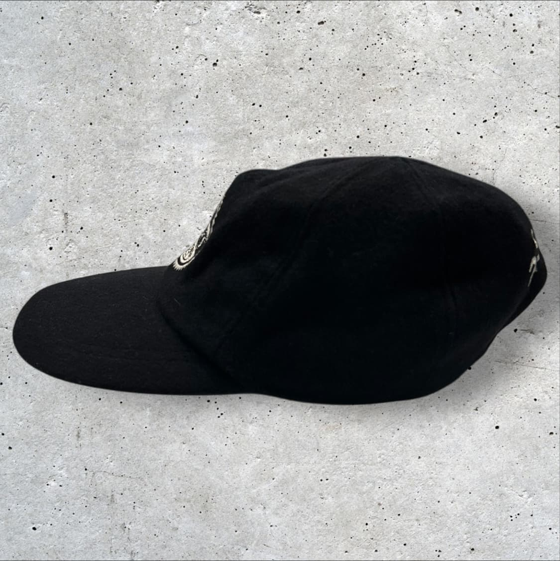 90s 아식스 빈티지 울 블랙 볼캡 모자 상품이미지3