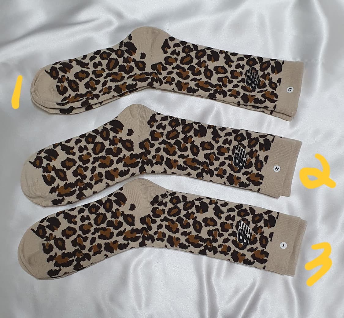 호피 레오파드 브라운 블랙 뉴발란스 양말 상품이미지5