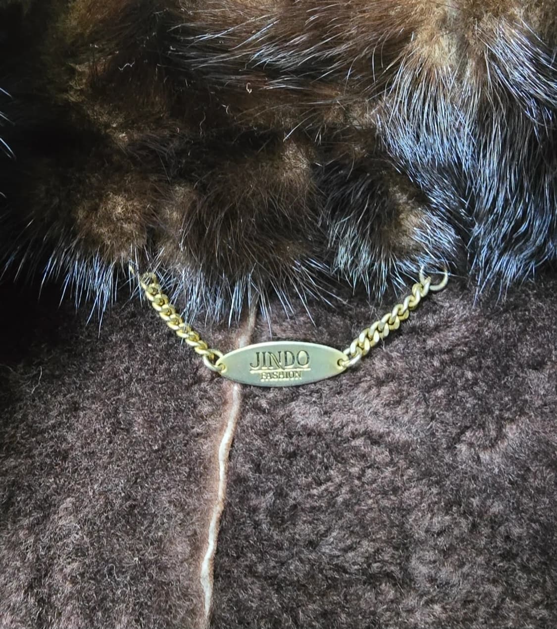 (88-96-160) 진도모피 오비스 밍크 트리밍 무스탕 코트 상품이미지7