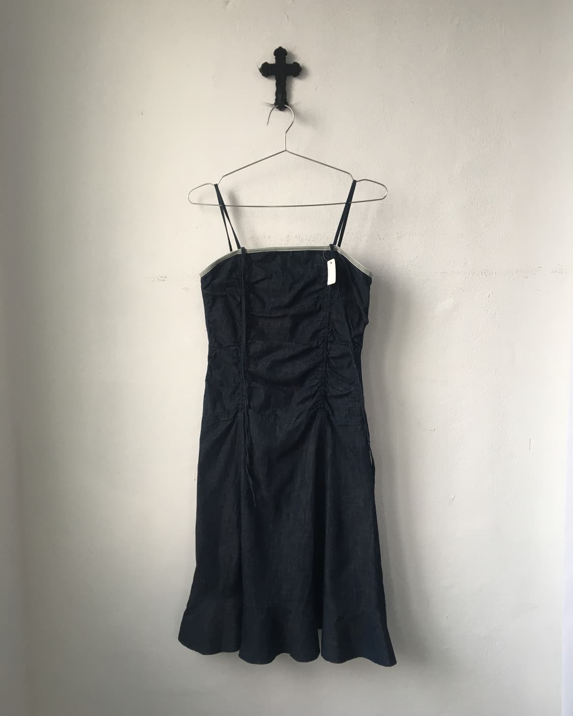 Shirring point denim onepiece 상품이미지2