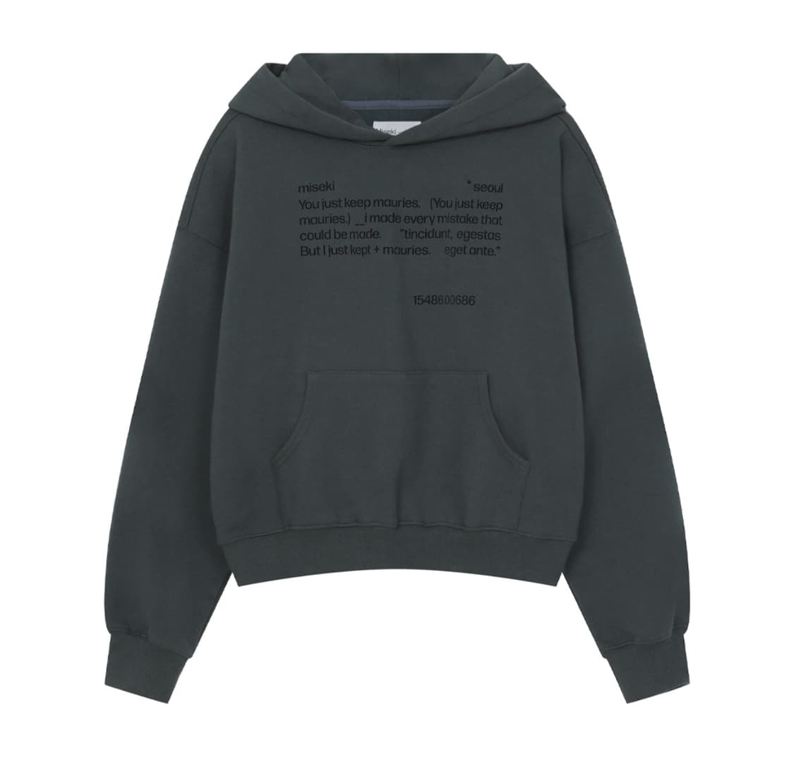 미세키서울 후드24FW Quote sweat hoodie CHARCOAL 상품이미지1
