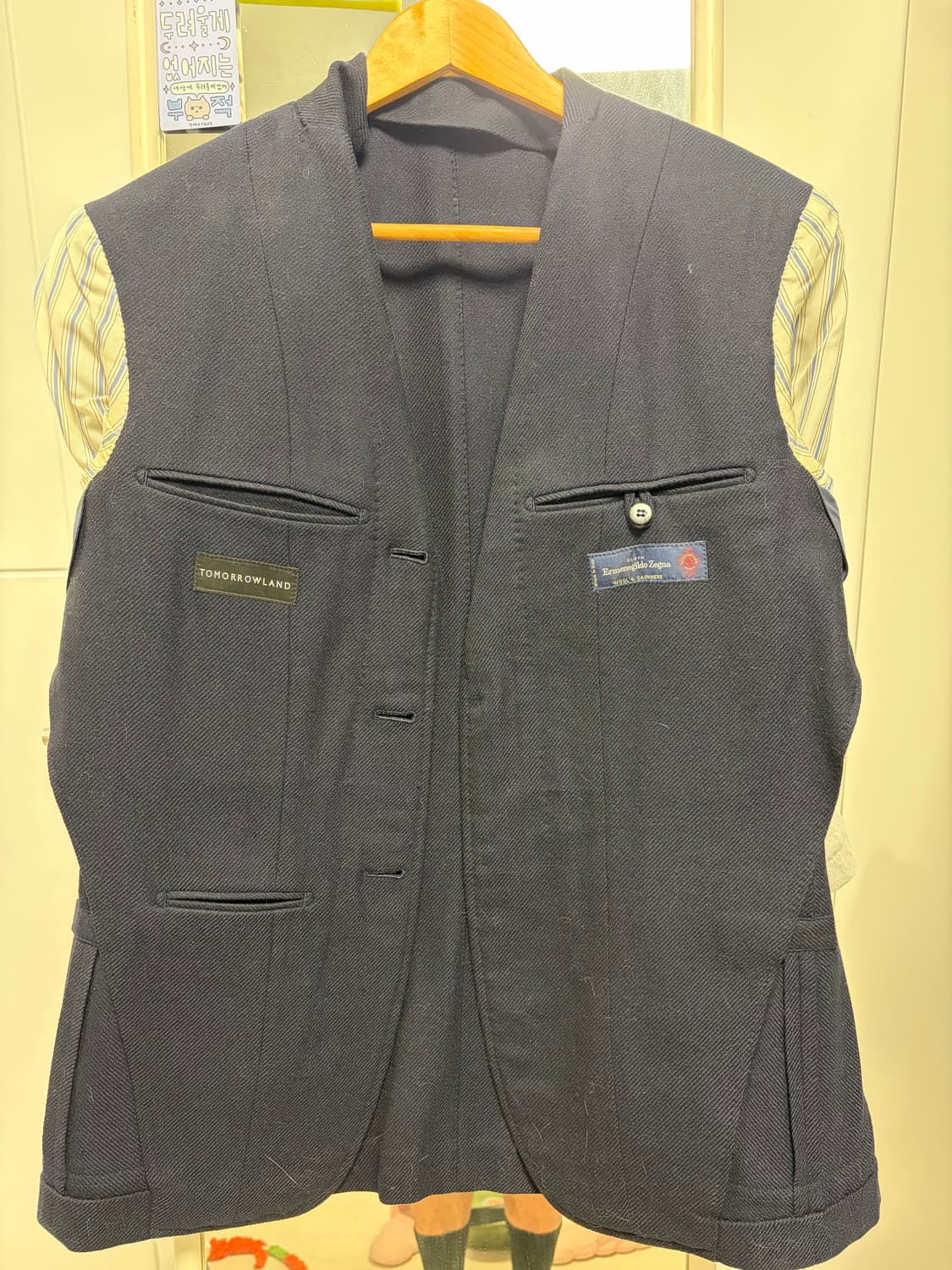 투모로우랜드 제냐 원단 캐쉬미어 울 블레이져 46 size 상품이미지3