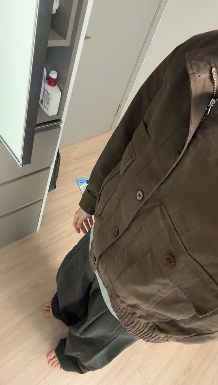 [택만제거 / 새상품] 밀로아카이브 스프레드 하이넥 자켓 모카 브라운 상품이미지3