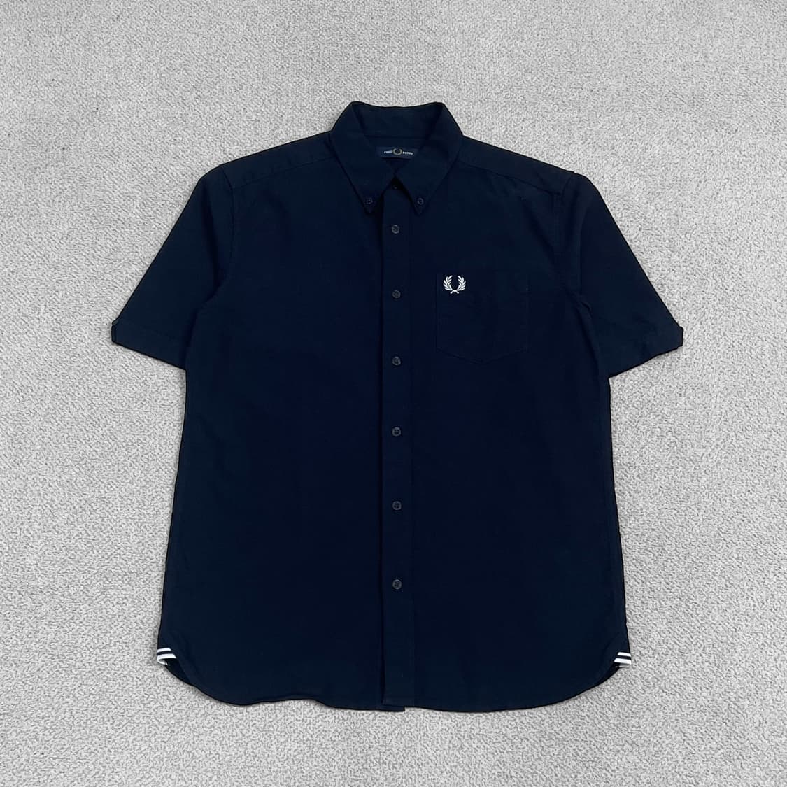 프레드페리 옥스포드 반팔 셔츠 네이비 상품이미지1