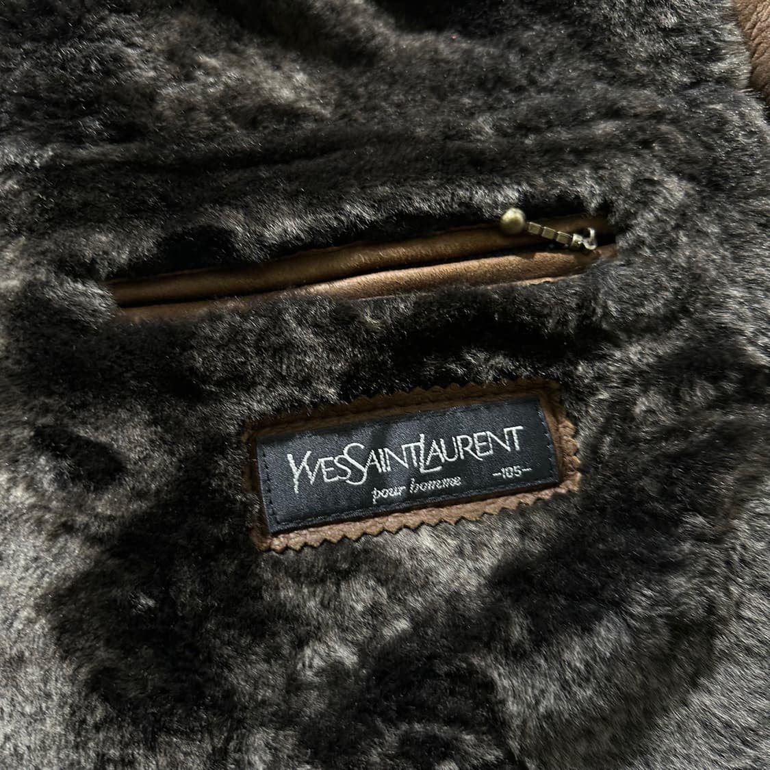 입생로랑 램스킨 양가죽 무스탕 싱글 자켓 상품이미지5