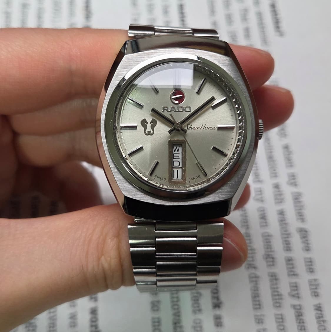 빈티지 라도 실버호스 순정 실버판 데이데이트 오토매틱 브레이슬릿 ver. 상품이미지2
