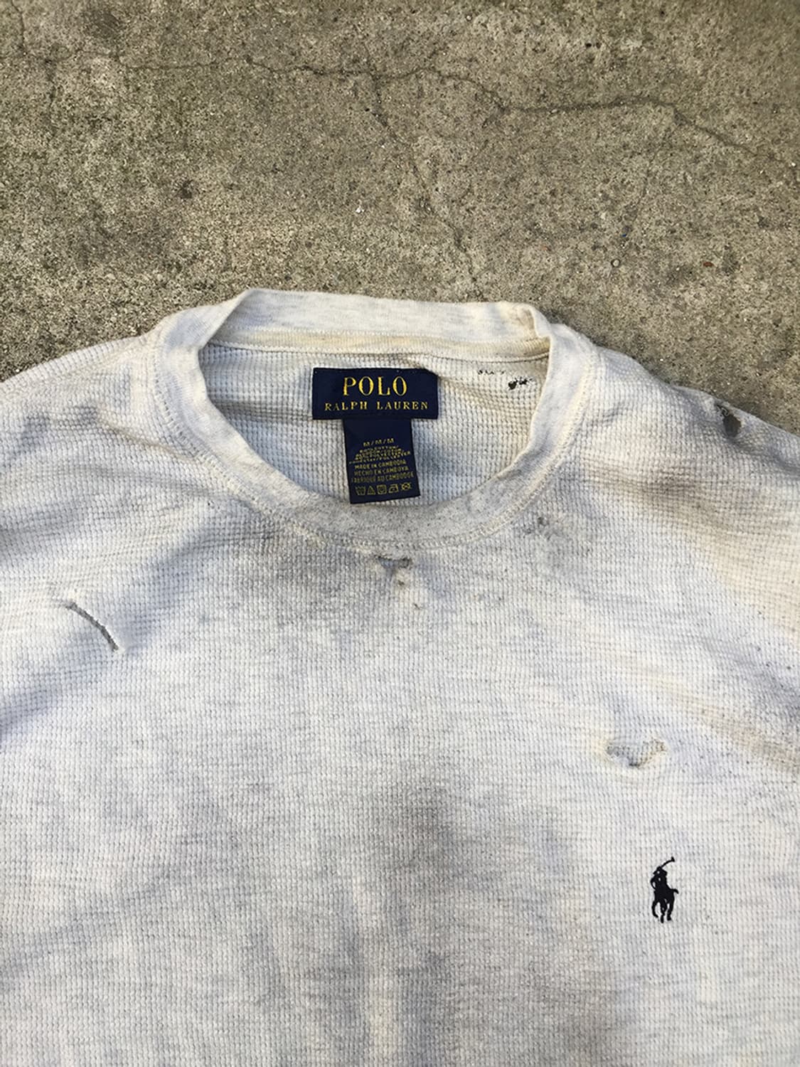 POLO RALPH LAUREN DISTRESSED WAFFLE LS 상품이미지3