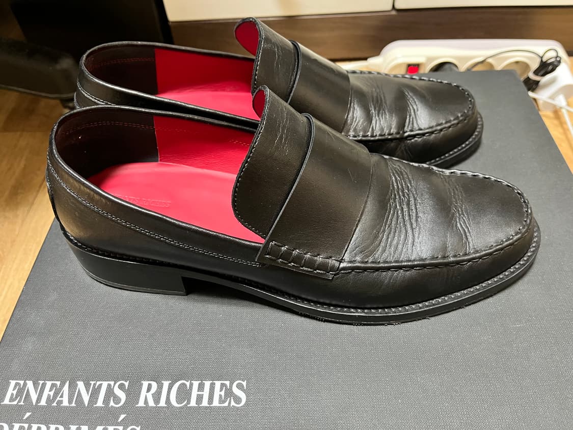 앙팡리쉬데프리메 erd 레더 페니로퍼 블랙 41 판매 상품이미지4