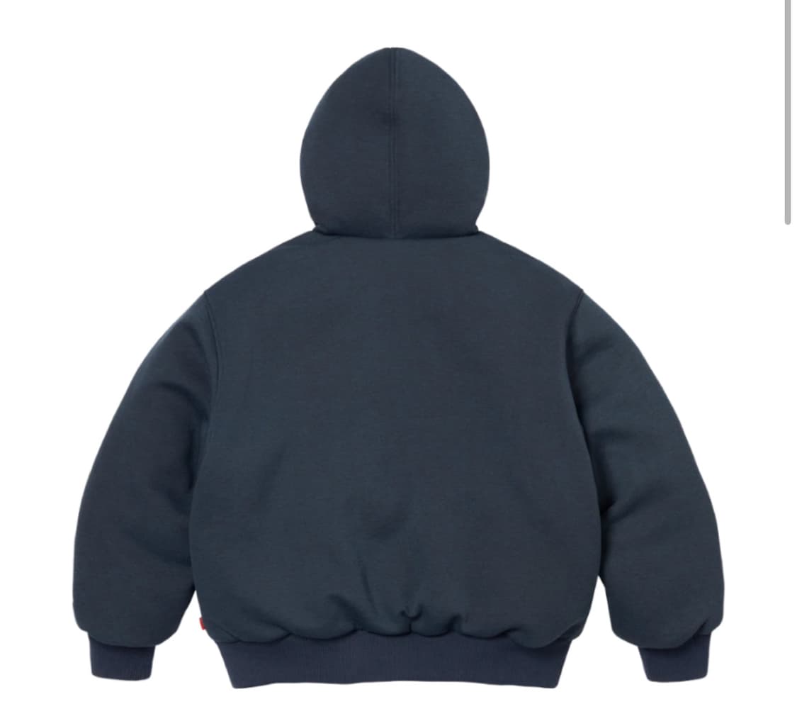 당일배송) L 슈프림 노스페이스 다운 집업 후드 스웨트셔츠 네이비 - 2 상품이미지3