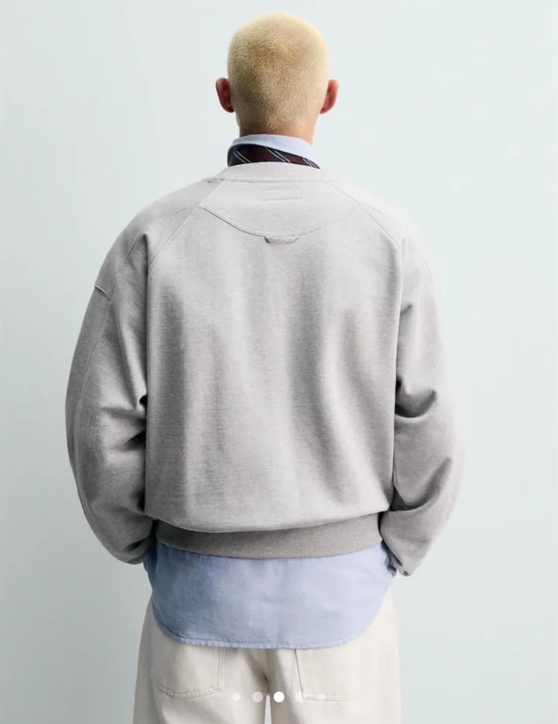 자라 테크니컬 코튼 크루넥 맨투맨 X 챔피온 4393/312 GREY  상품이미지4