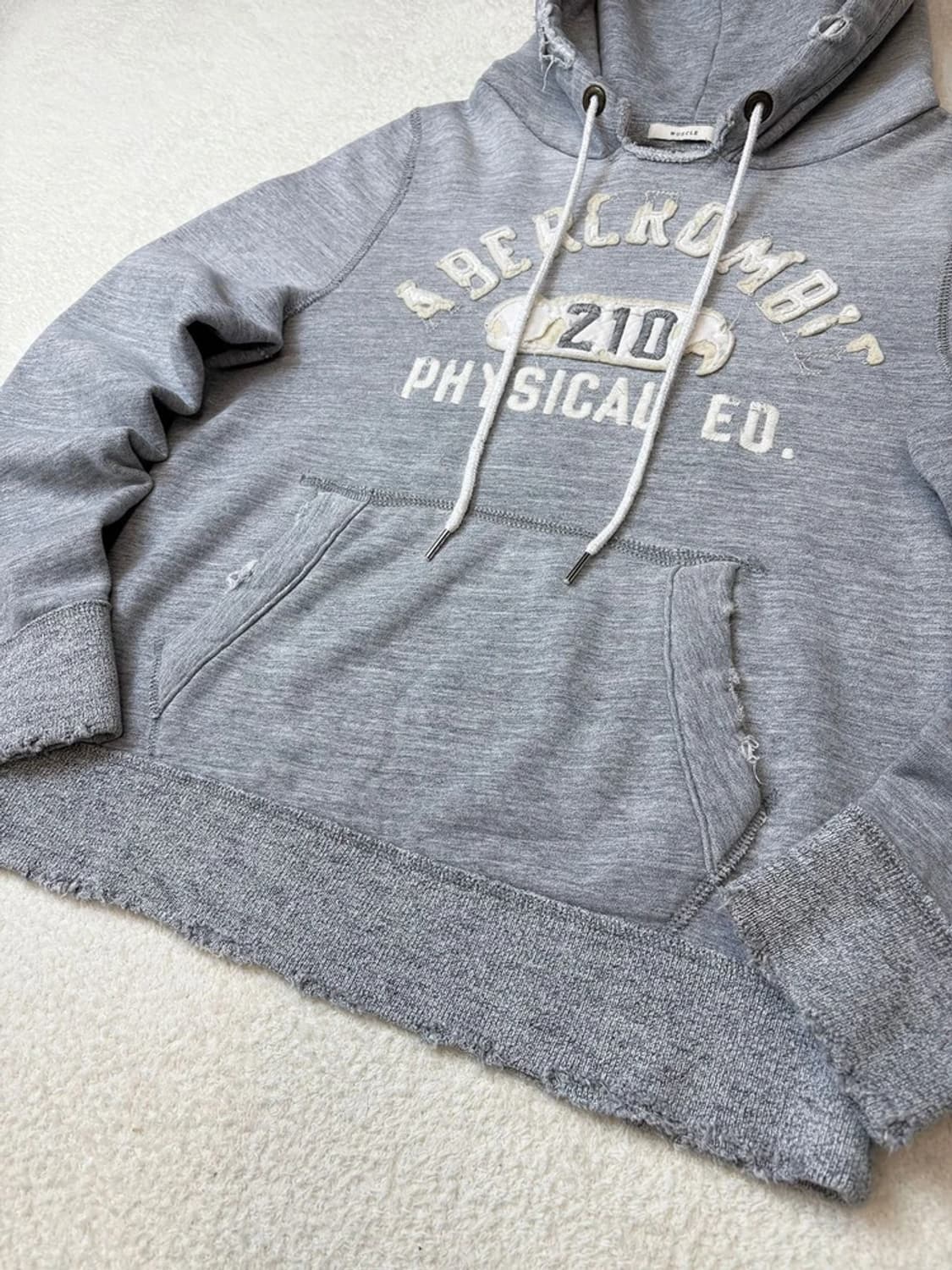 아베크롬비 00's Y2K 자수 로고 후드 티셔츠 A1630 상품이미지3