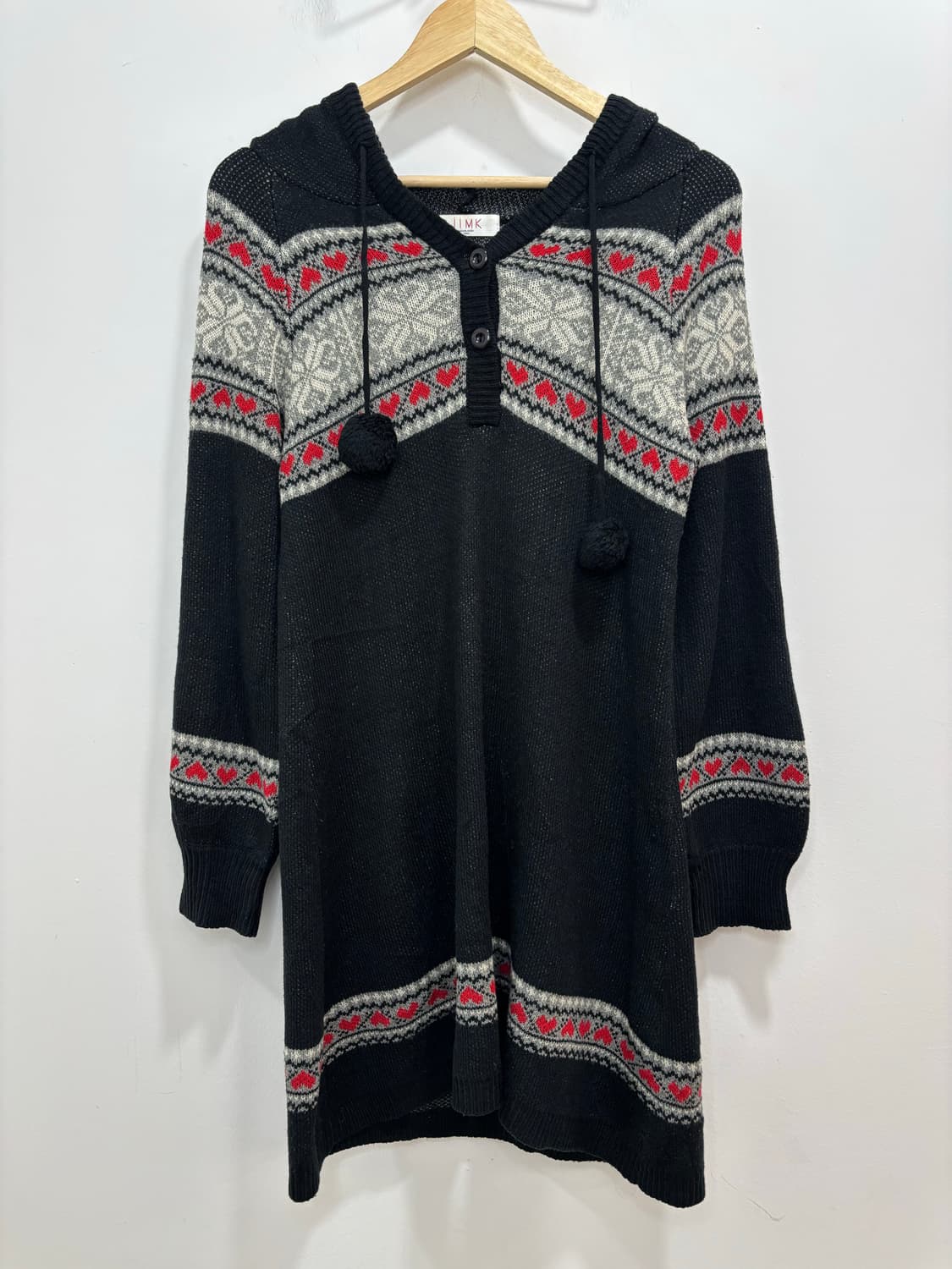 Michel klein 폼폼이 노르딕 후드 니트 원피스 상품이미지5