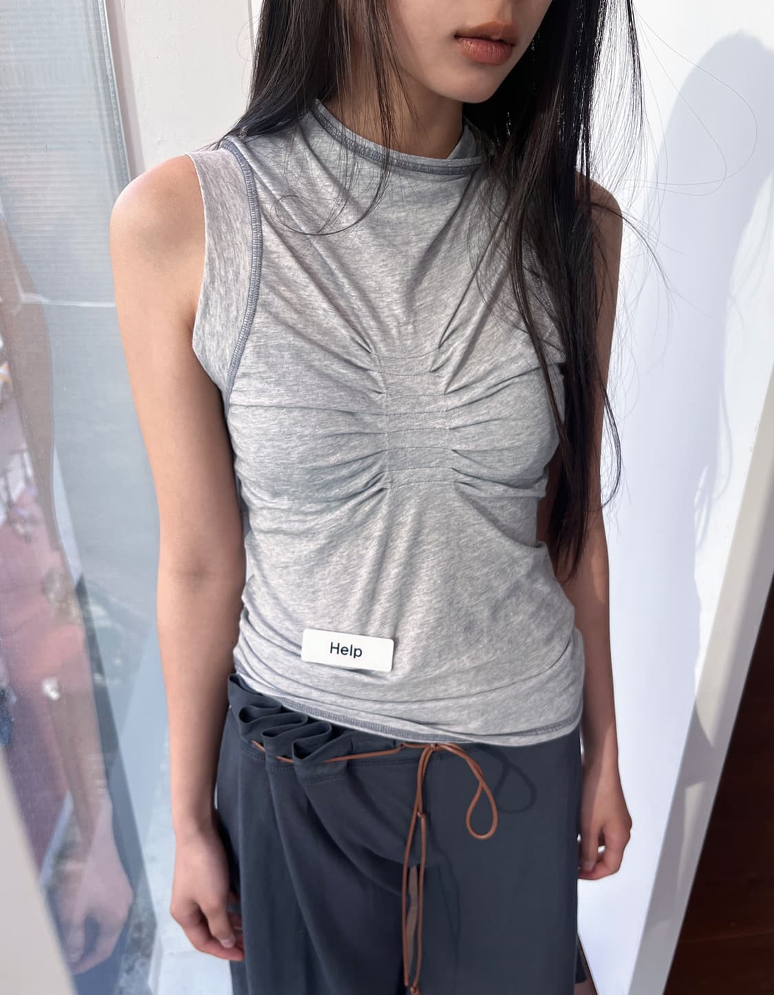 울리카상투스 Pintuck highneck top 상품이미지2