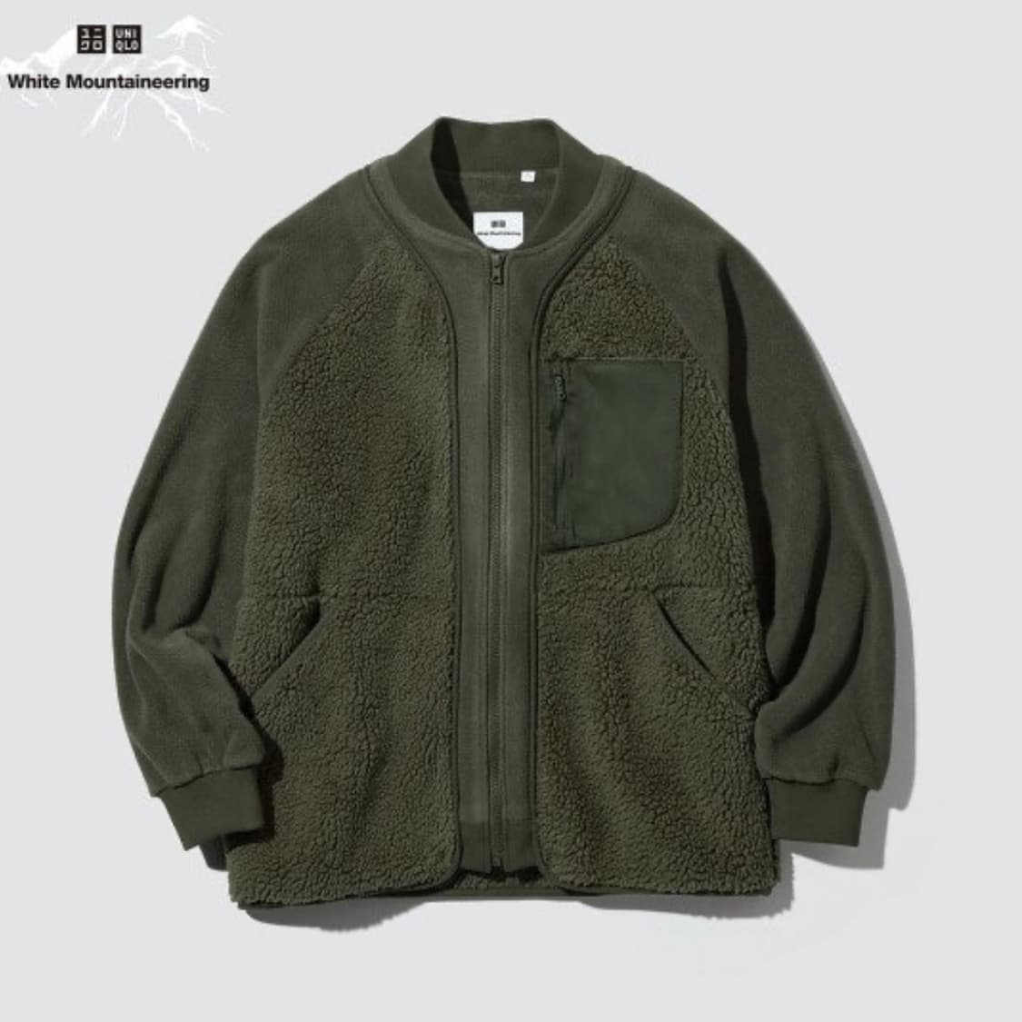 [L] Uniqlo 유니클로 x 화이트 마운티니어링 카키 후리스 자켓 상품이미지2