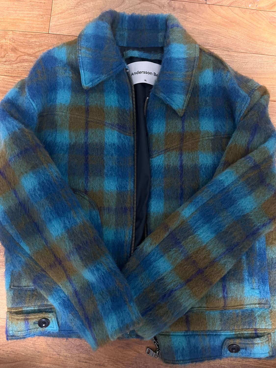 앤더슨벨 헤리체크 샤기울자켓L 상품이미지3