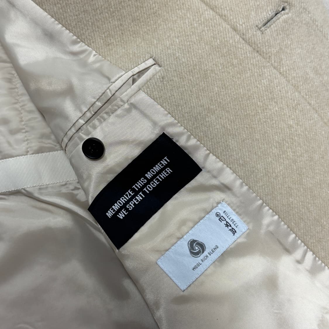 인사일런스 울 크림 하프코트 L  상품이미지5