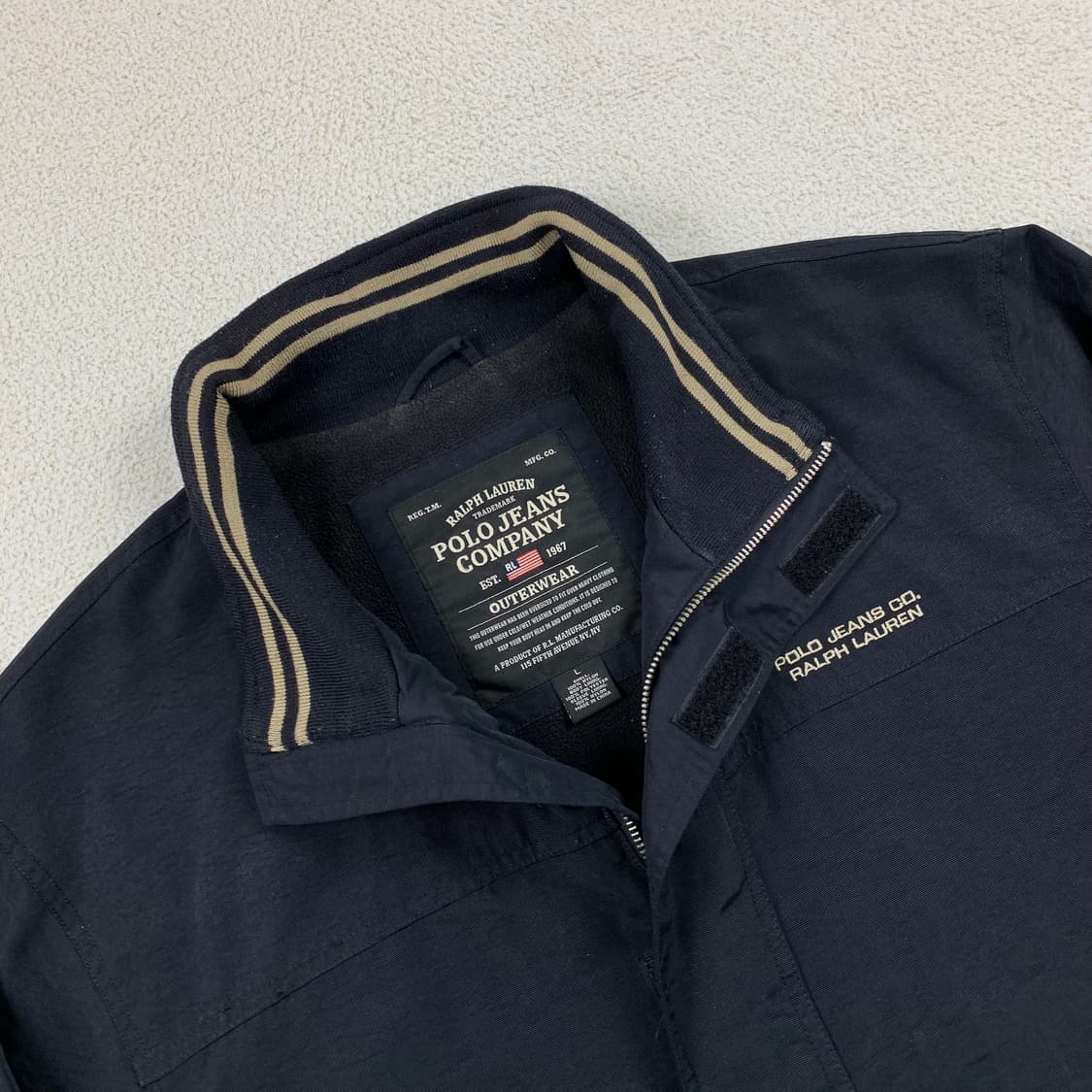 폴로 진스 자수로고 나일론쉘 2way 집업 자켓 블랙 상품이미지3
