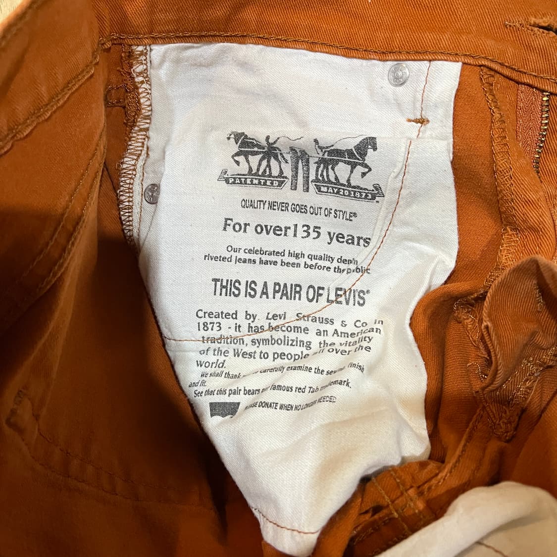 (29/32) 리바이스 511 디스트로이드 주황 데님 진 상품이미지6