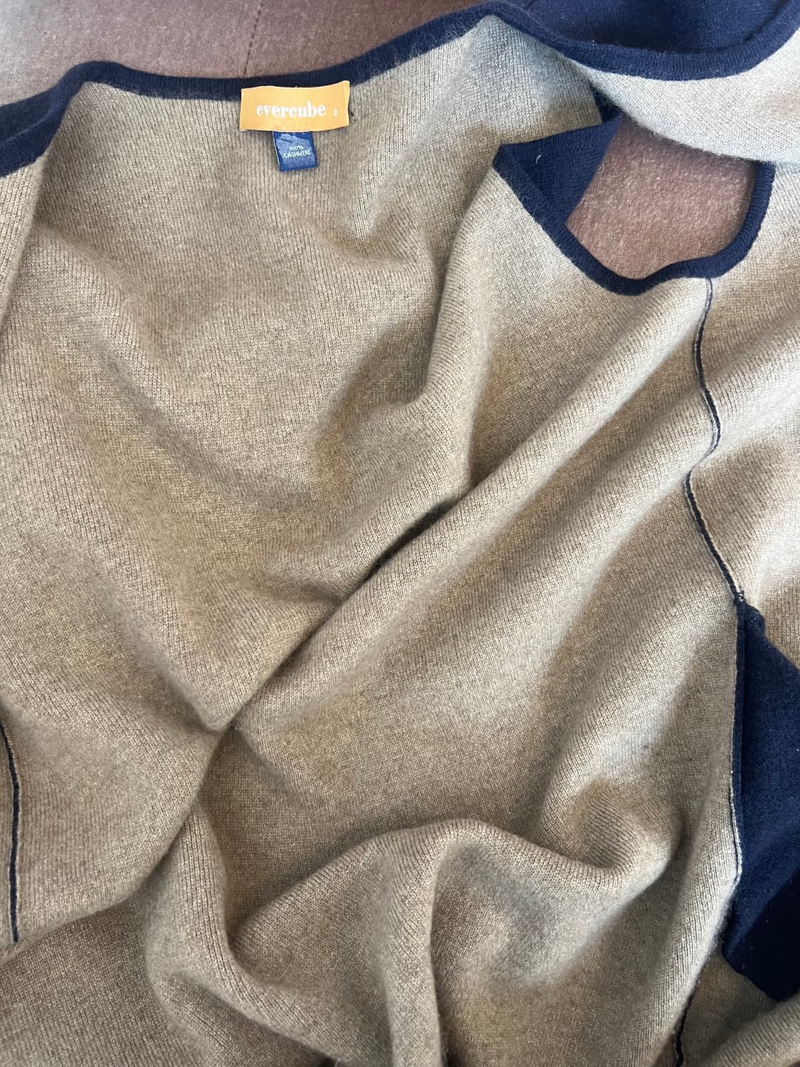 에버큐브 여성 네이비 캐시미어100 니트조끼 롱조끼 상품이미지7