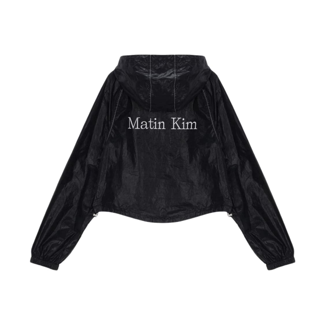 마뗑킴 마뗑 크롭 후디 코팅 점퍼 블랙 상품이미지1