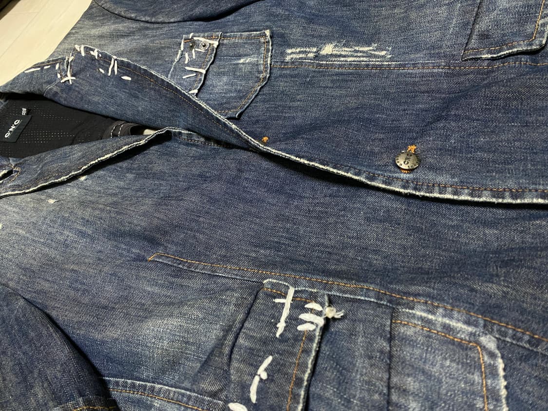 CNC 스티치 데님 블레이저 자켓 상품이미지3