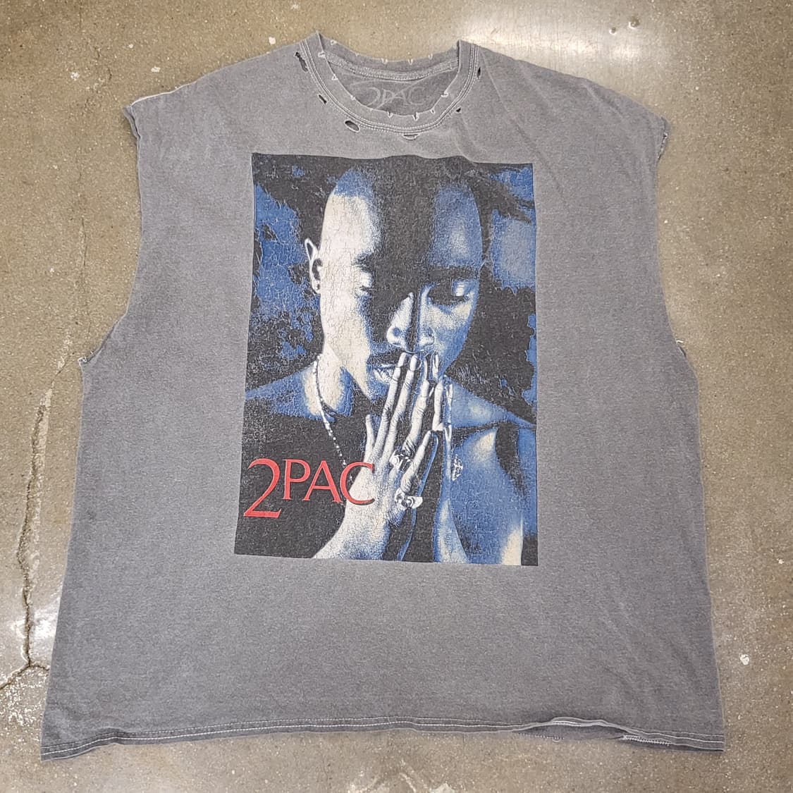투팍 2Pac 나시 티셔츠 그레이 상품이미지1