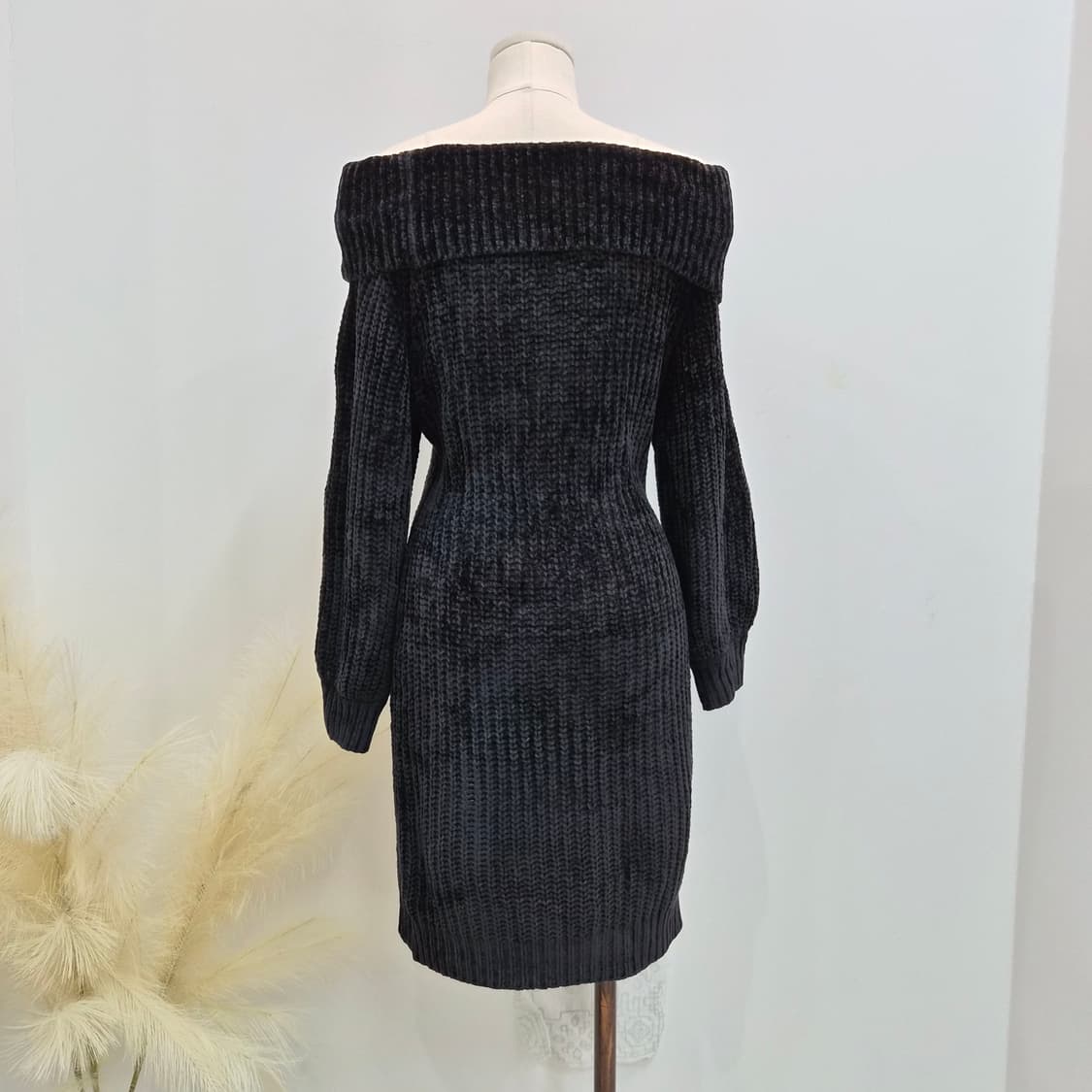 AZUL by MOUSSY 벨벳 오프숄더 니트 원피스 상품이미지8