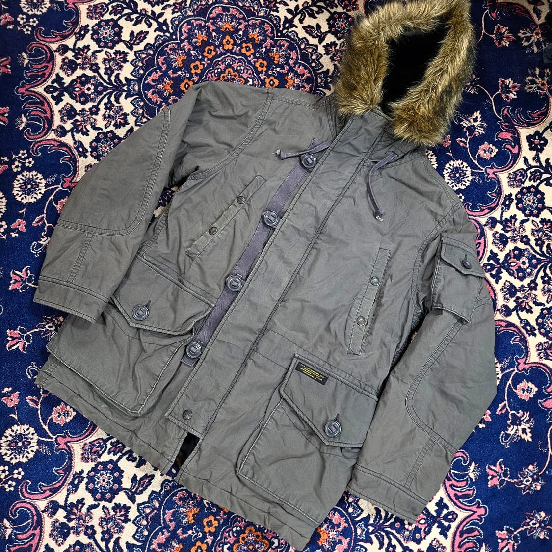 폴로랄프로렌 빈티지 라쿤퍼 유틸리티 야상 점퍼  상품이미지1