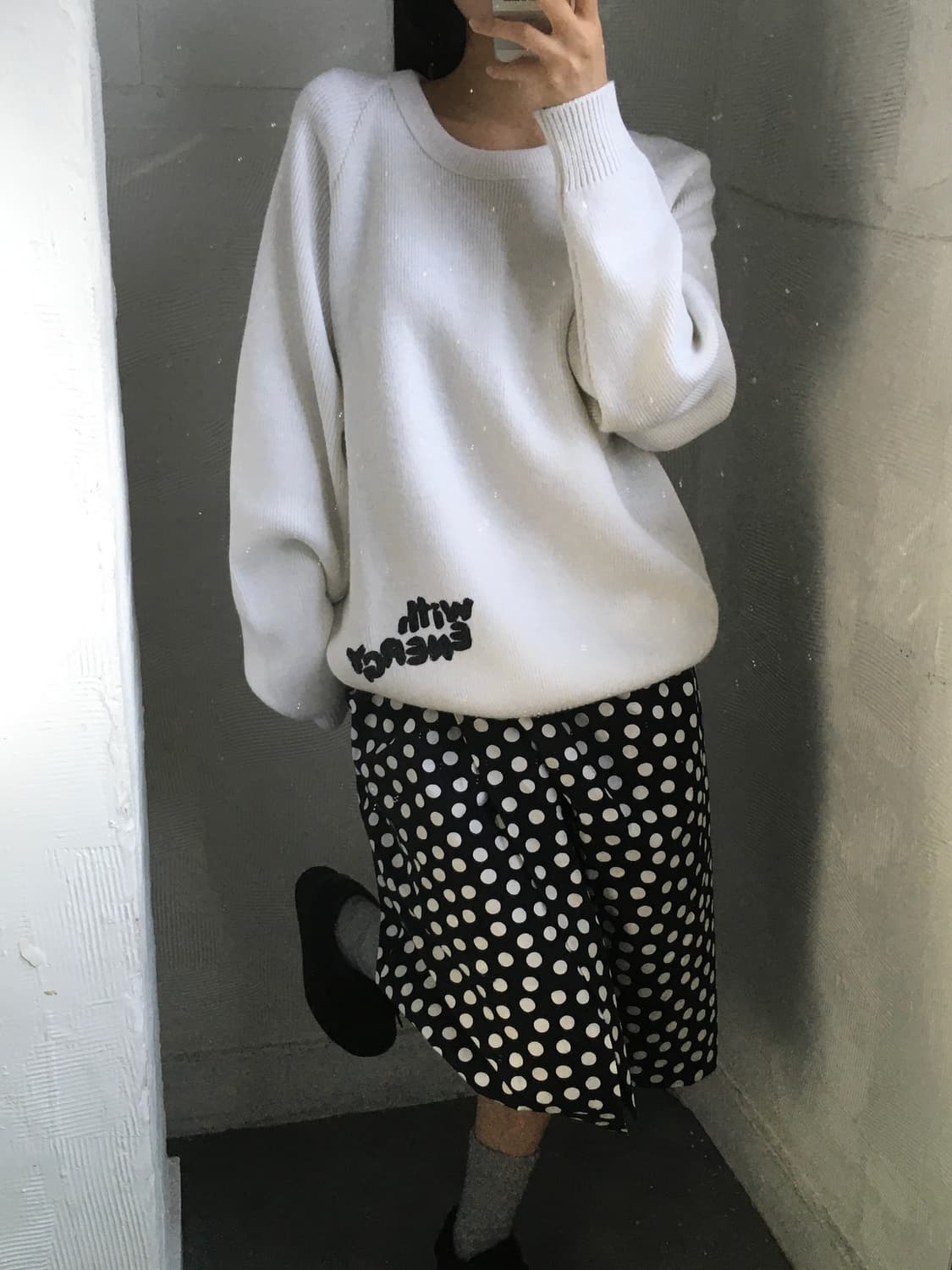 Comme des Garcons 꼼데가르송 아이보리 레터링 니트 상품이미지2