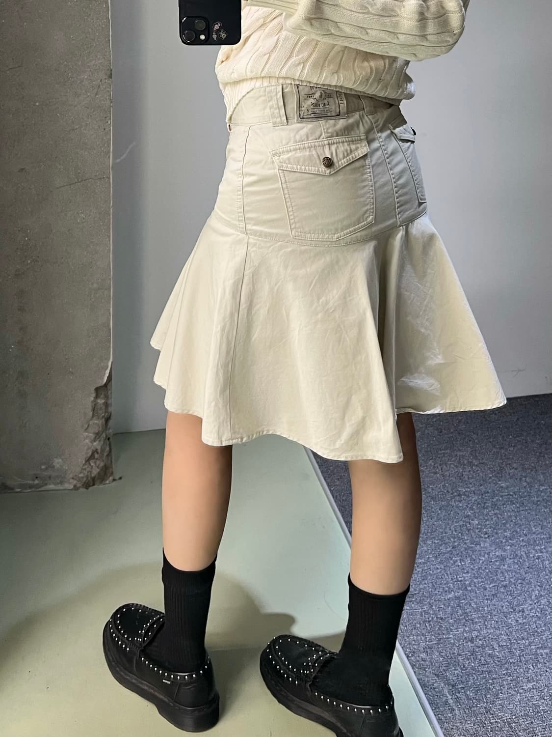 폴로 랄프 로렌 라이트 베이지 미니 스커트 상품이미지2