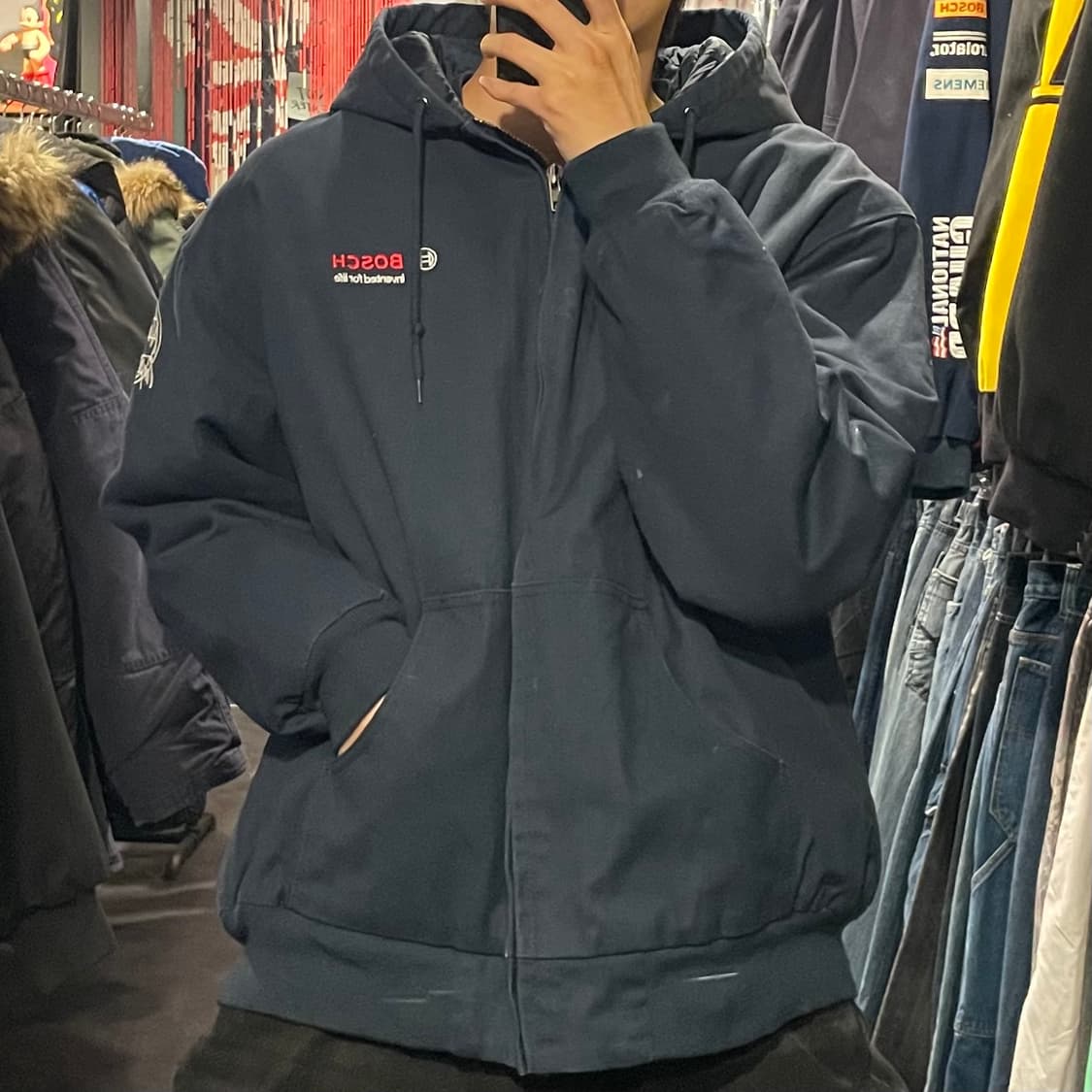 [IM] VTG 빈지티 네이비 후드 워크자켓  상품이미지3