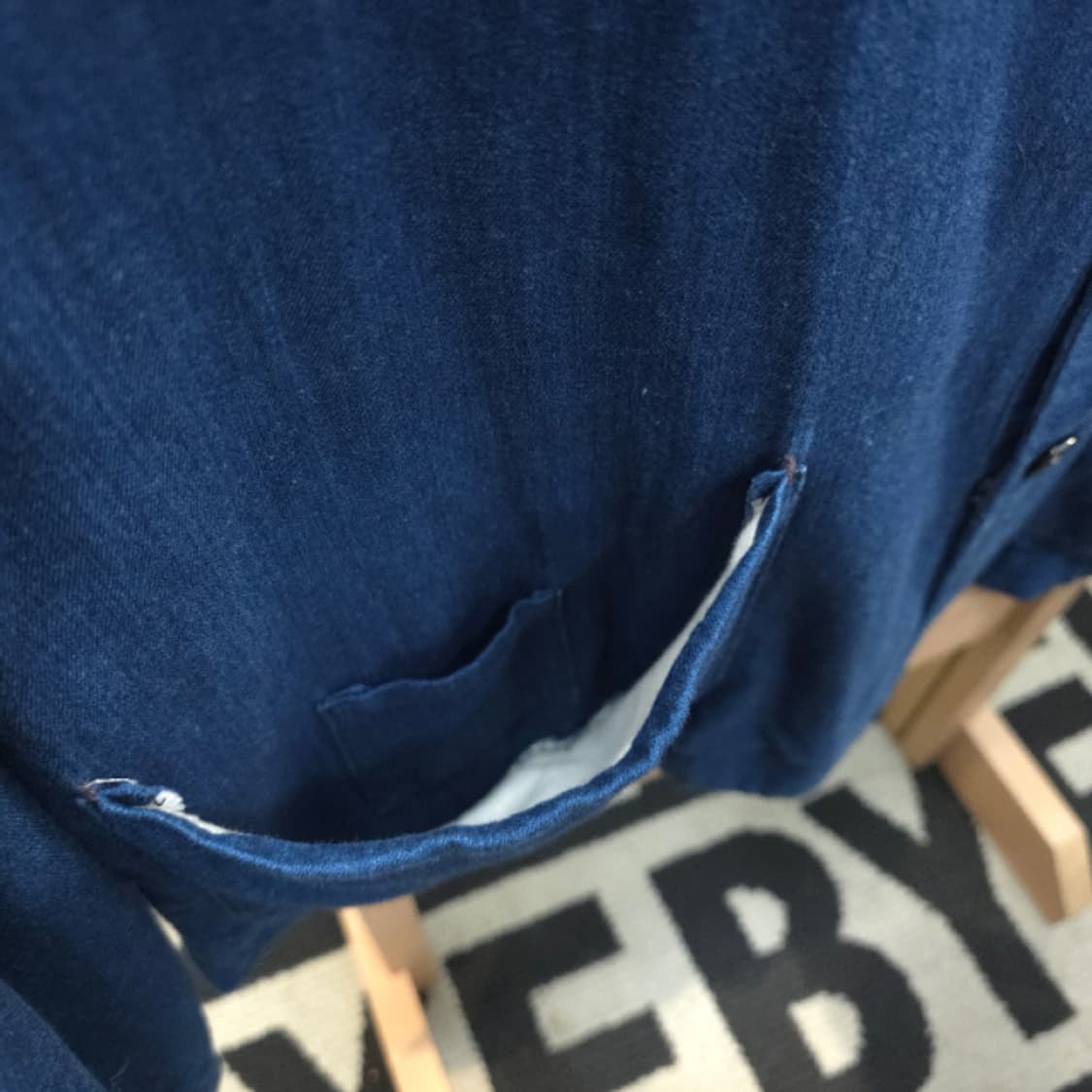 BLUE BLUE 인디고 스탠드칼라 4포켓 셔츠 자켓 상품이미지5