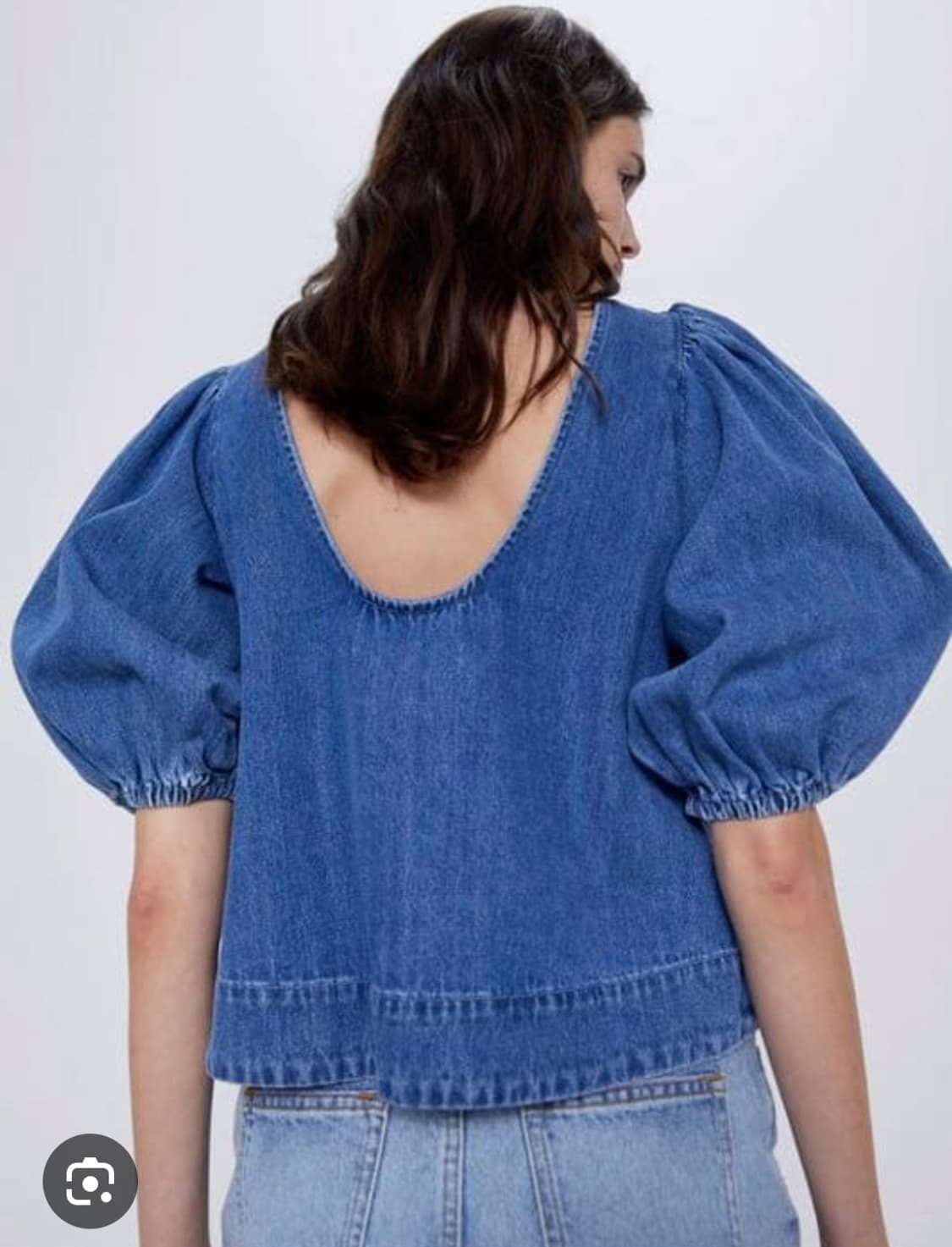 [ZARA] 자라 벌룬 소매 데님 블라우스 (반전 뒷태 상품이미지5