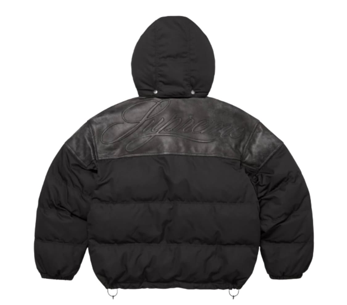 슈프림 레더 요크 퍼퍼 자켓 블랙 상품이미지2