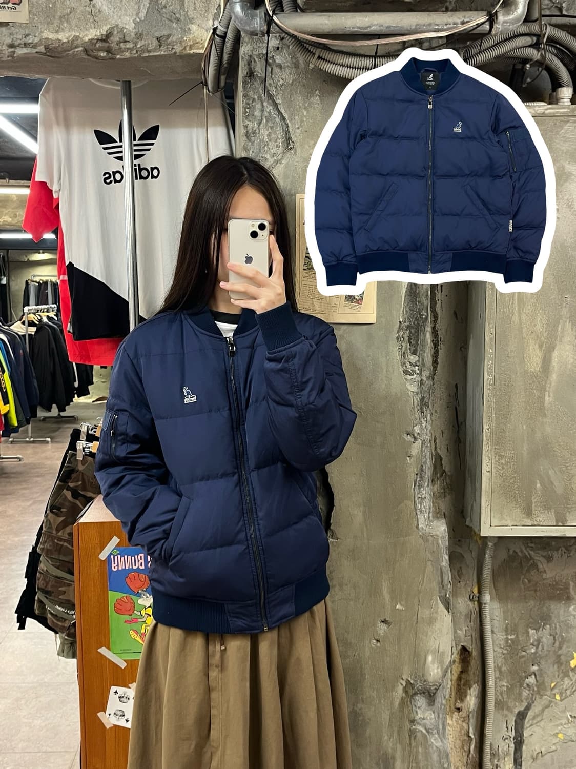 캉골 ma1 봄버 패딩 네이비 M #csz1265 상품이미지1