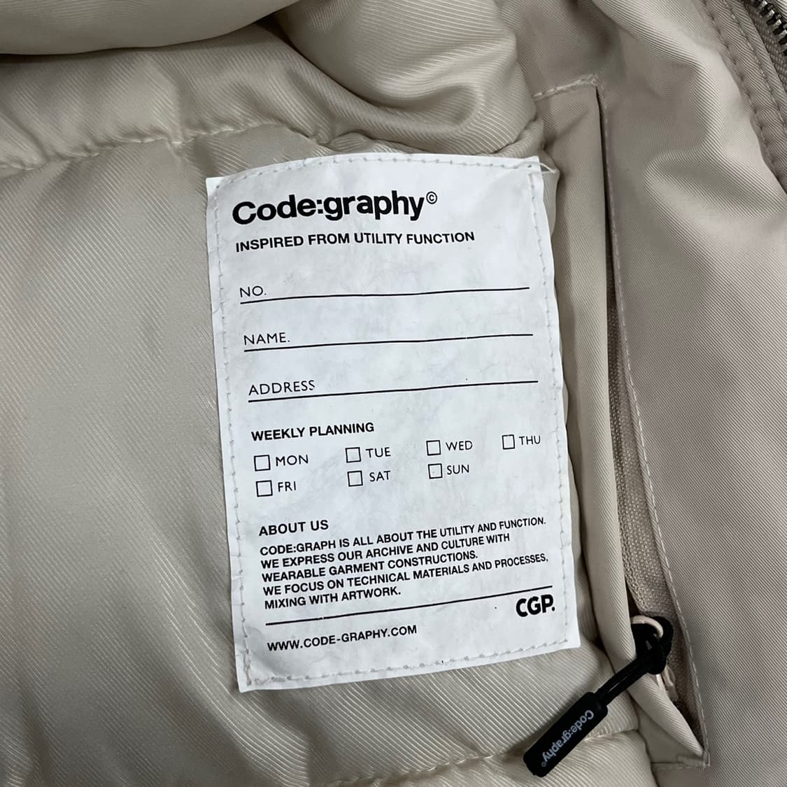 [정품/L] 코드그라피 덤블 숏패딩 아이보리 b17 상품이미지6