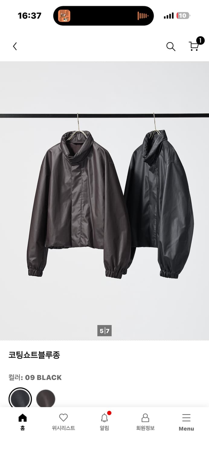 유니클로 코팅쇼트블루종 XL 블랙 상품이미지1