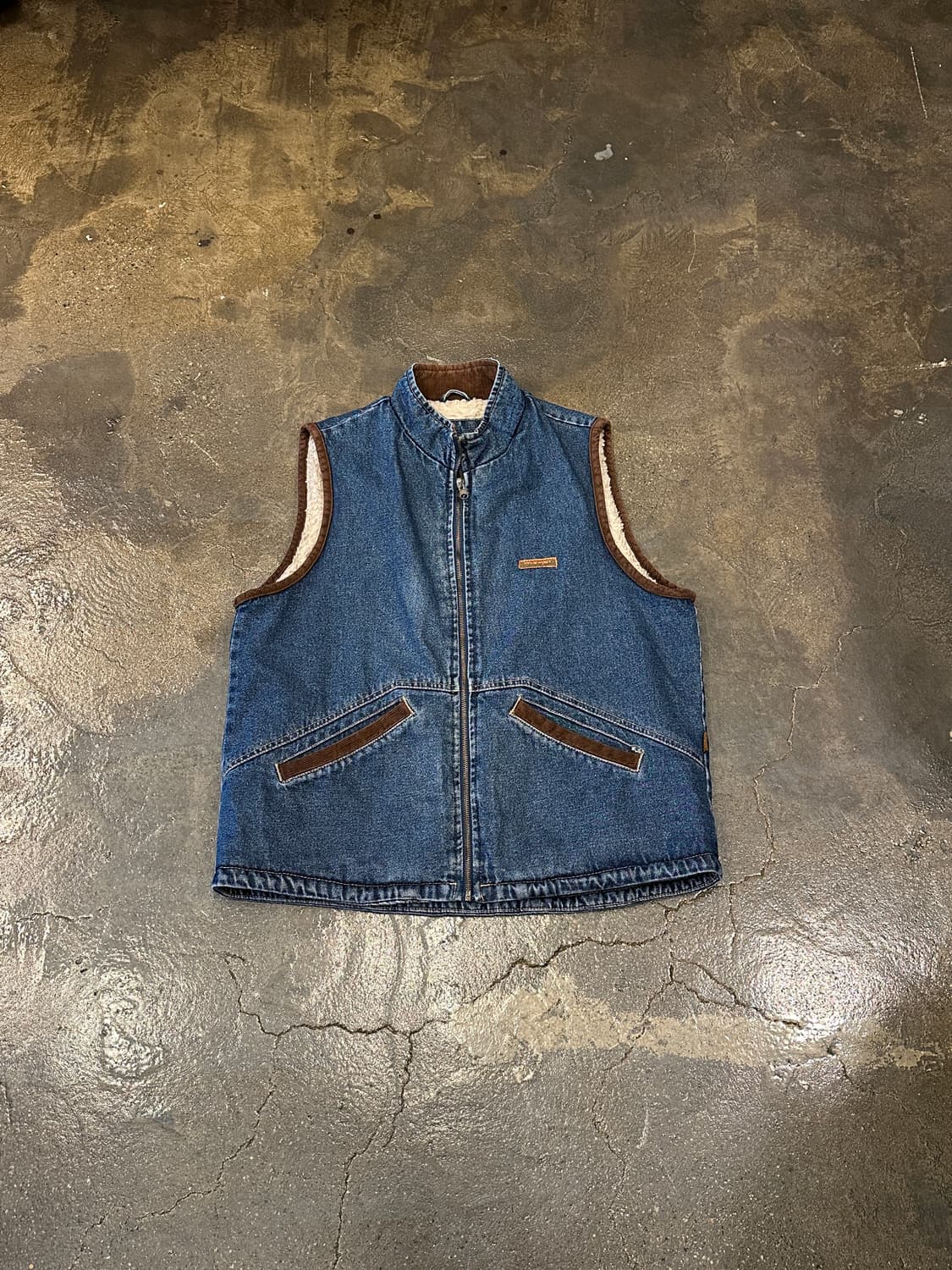 90s Wrangler Hero 랭글러 히어로 데님 쉐르파 베스트 상품이미지1