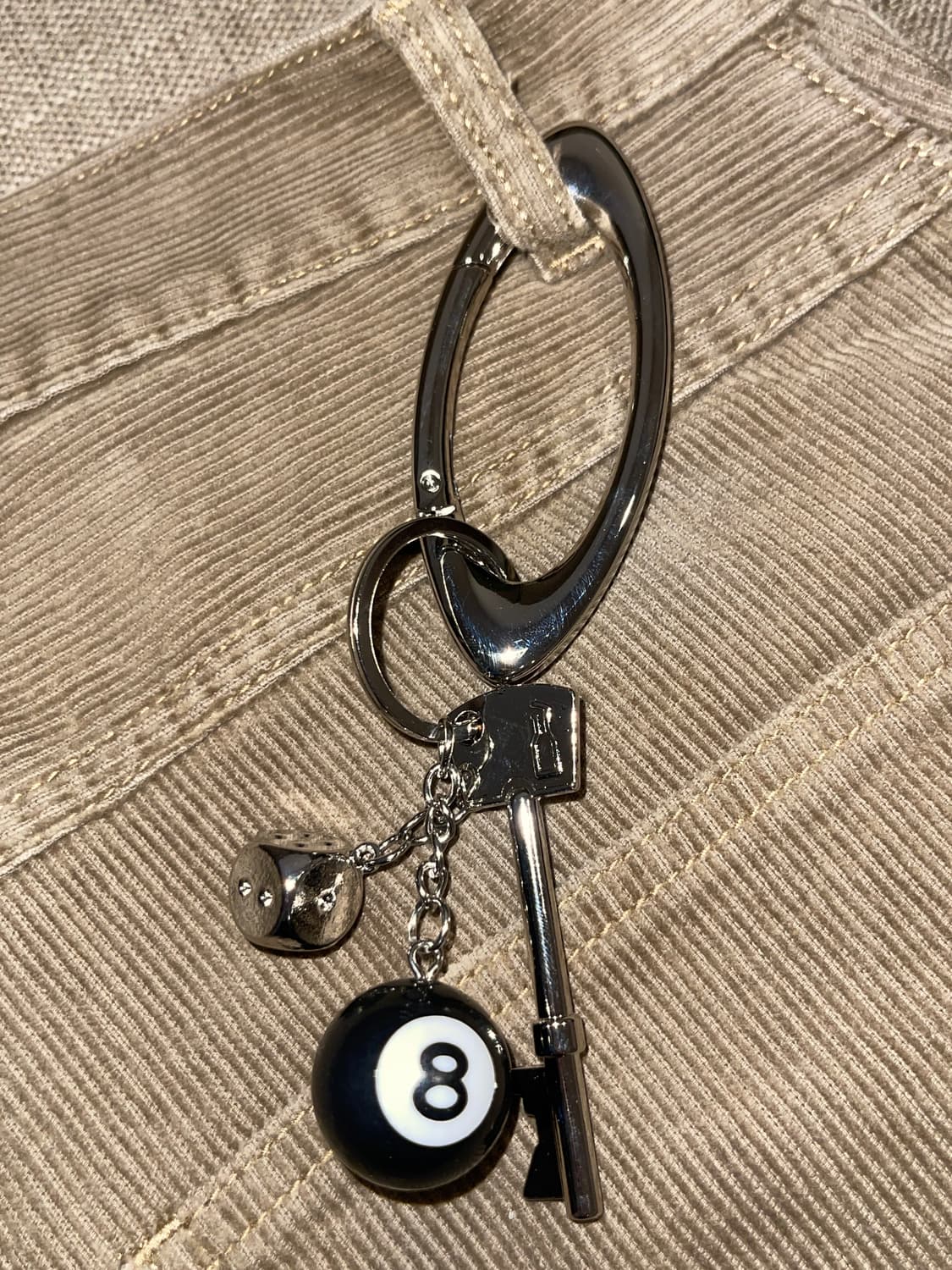 메탈 키링 실버 키홀더 8볼 주사위 키 오브제 키체인 상품이미지6