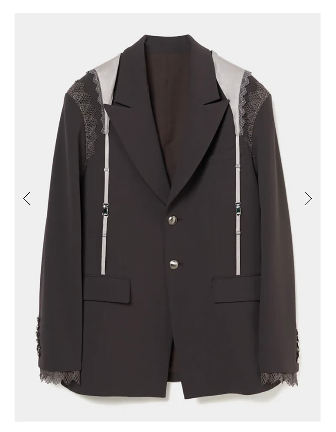 타나카 다이스케 25AW 브라운 가터 칼라 피크드 라펠 자켓  상품이미지1