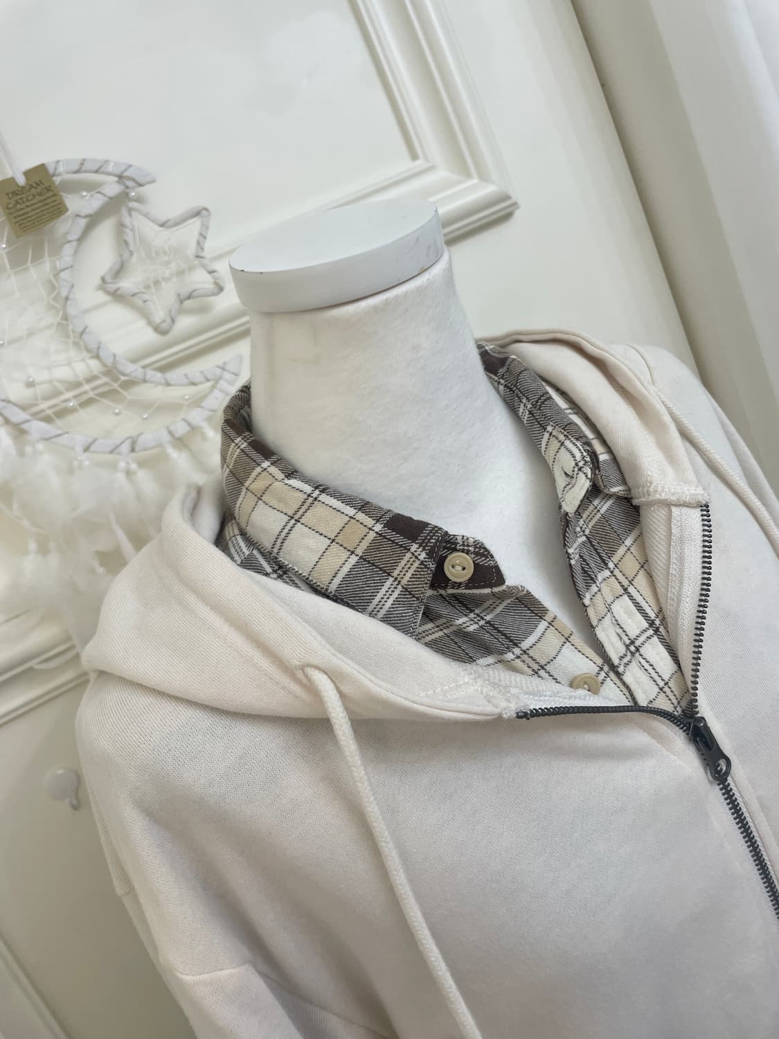 ivory sleeve shirring hoodie-zip(size-L) 상품이미지8